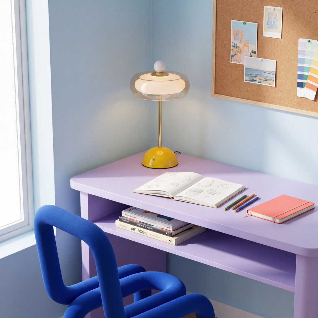 Lido | Retro Mushroom Table Lamp, Colorful Bedside Lamp