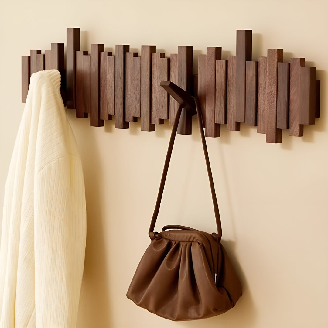 Piano Key Coat Rack – Solid Wood Wall Hooks