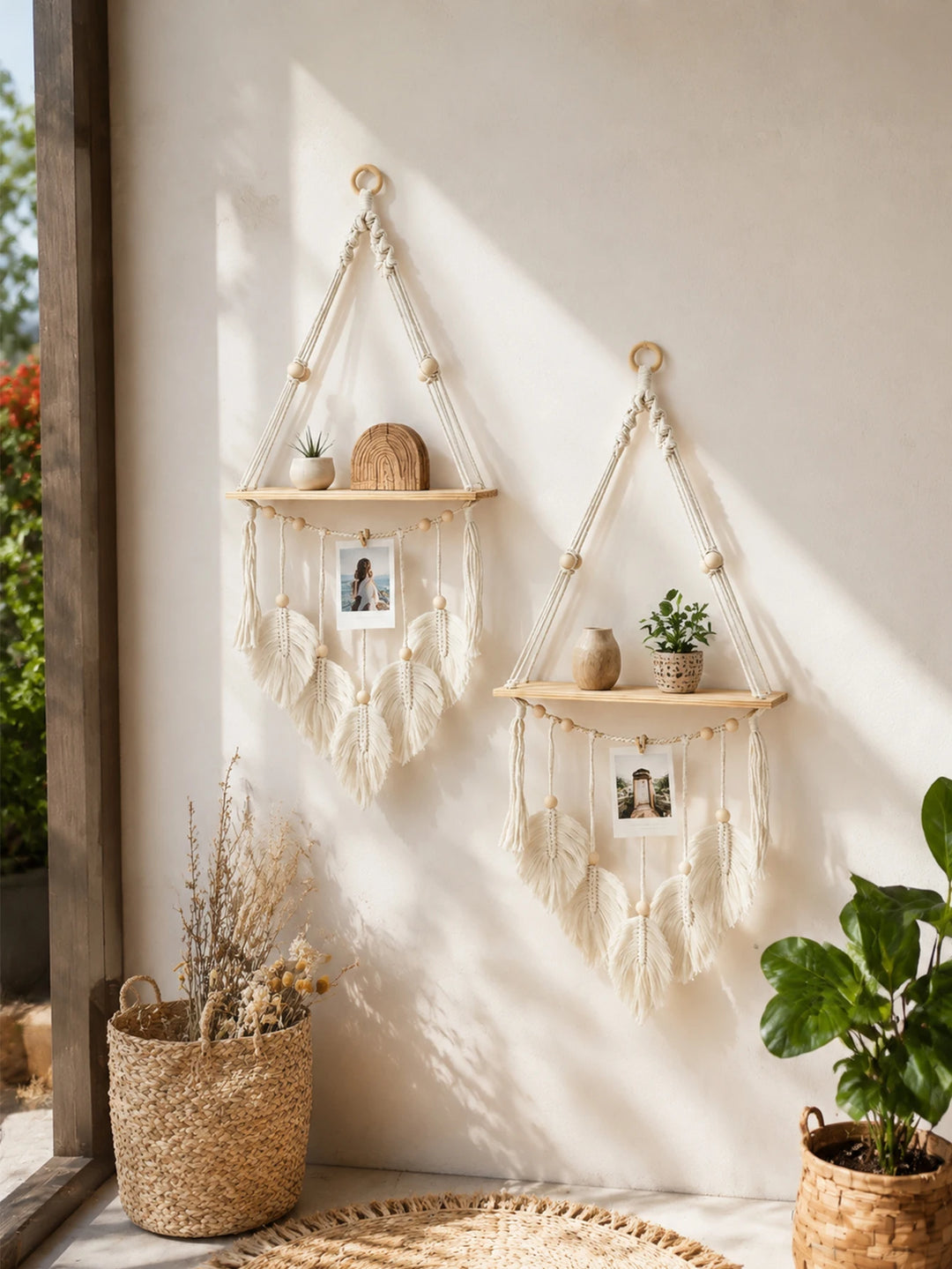 Kairo | Floating Wall Shelf – Rustic Macrame Design, Eco-Friendly Wood 3