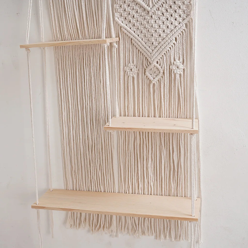 Kairo | Wall Shelf – Asymmetric Design, Natural Wood 1