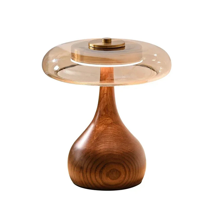 Keir | Modern Floor Lamp – Wooden Base with Glass Shade 4
