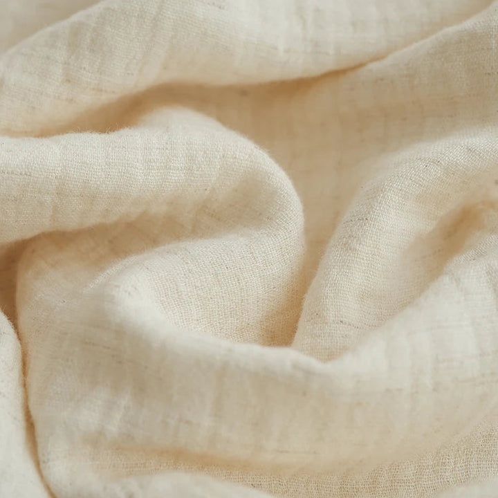 Moselle| Double-Layer Cotton-Linen Quilted Blanket, Lightweight Crinkle Bed Cover