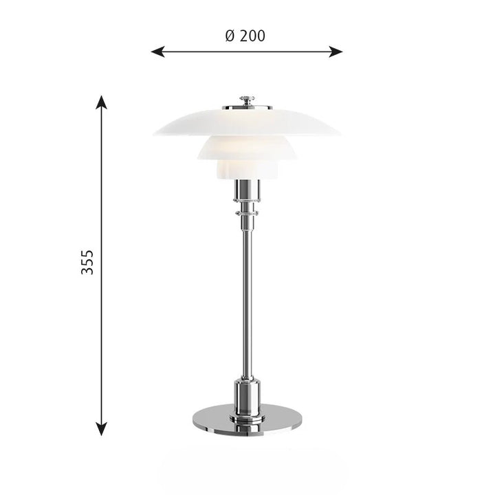 Solhem | Scandinavian Tiered Glass Table Lamp with Brass Stem – Dimmable LED