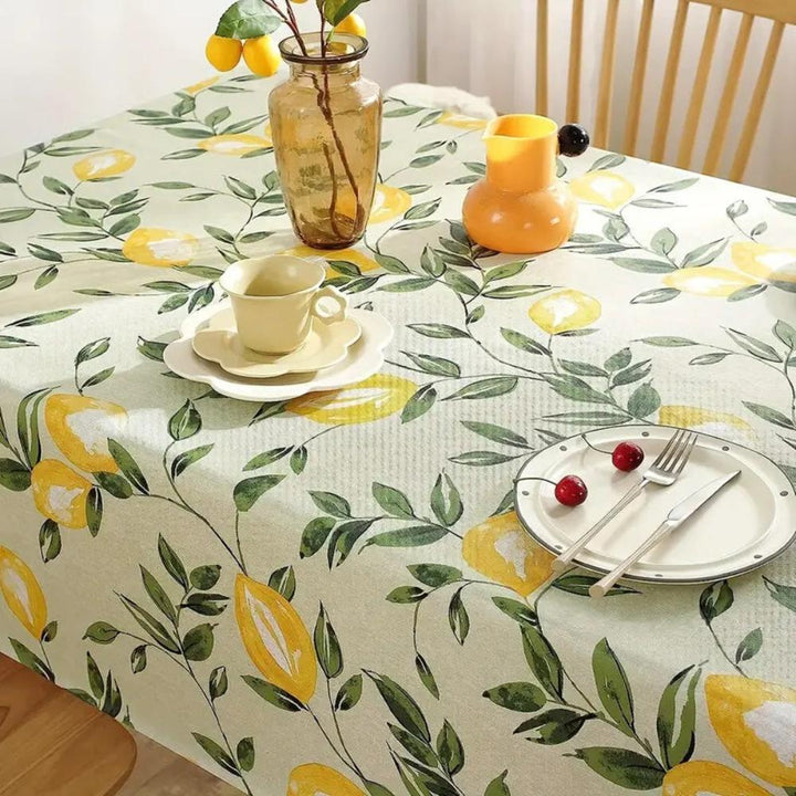 Lemira | Tablecloth – Waterproof PVC, Lemon Print Design 2