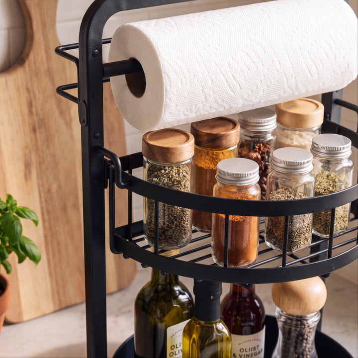 Aise | 2-Tier Kitchen Organizer with Integrated Paper Towel Holder