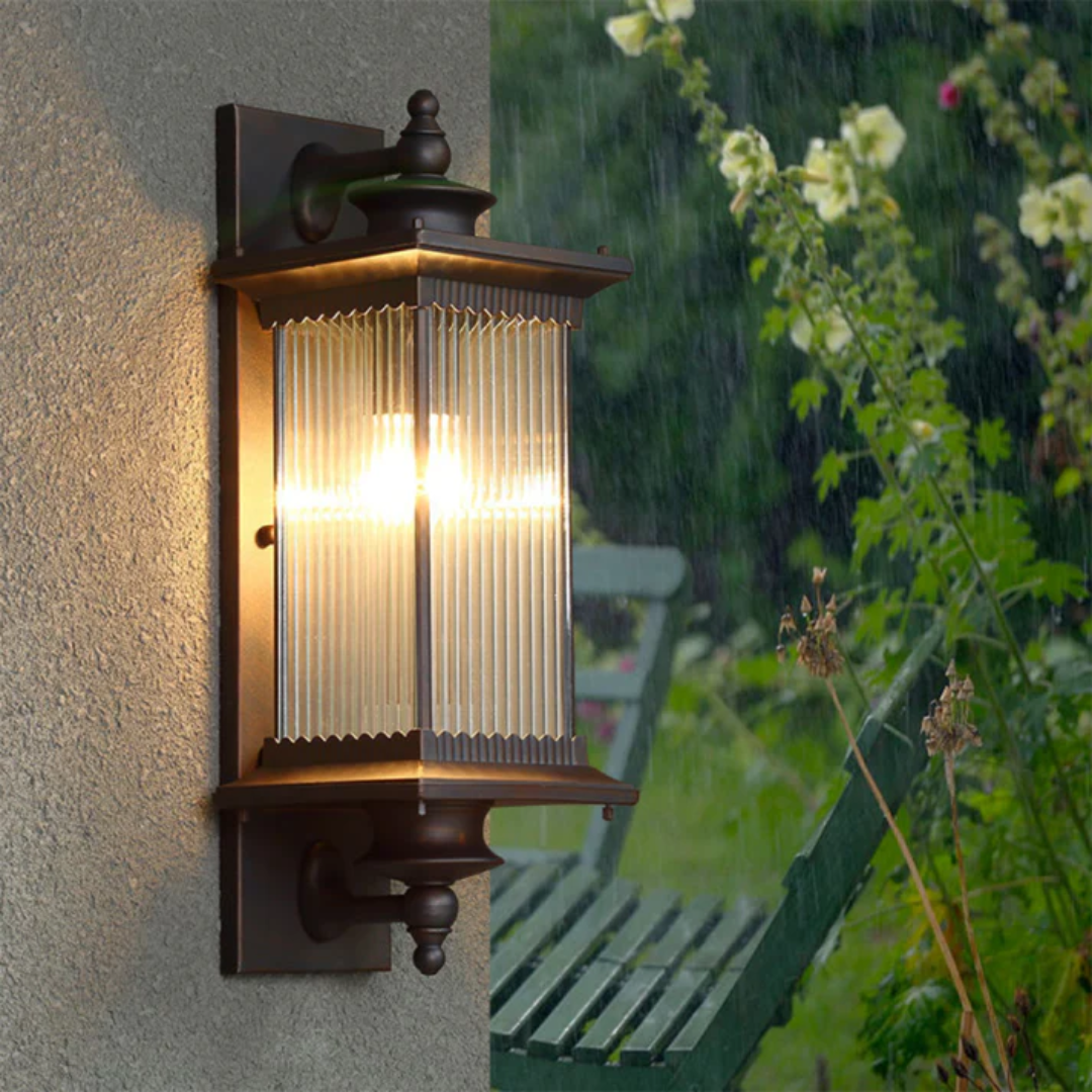 Lunara | Outdoor Wall Lantern – Weatherproof Design, Aluminum & Glass 0