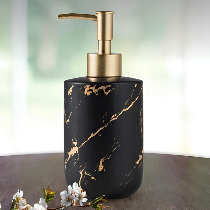 Lunari | Hand Soap Dispenser – Press-Style Pump, Marble Ceramic 0