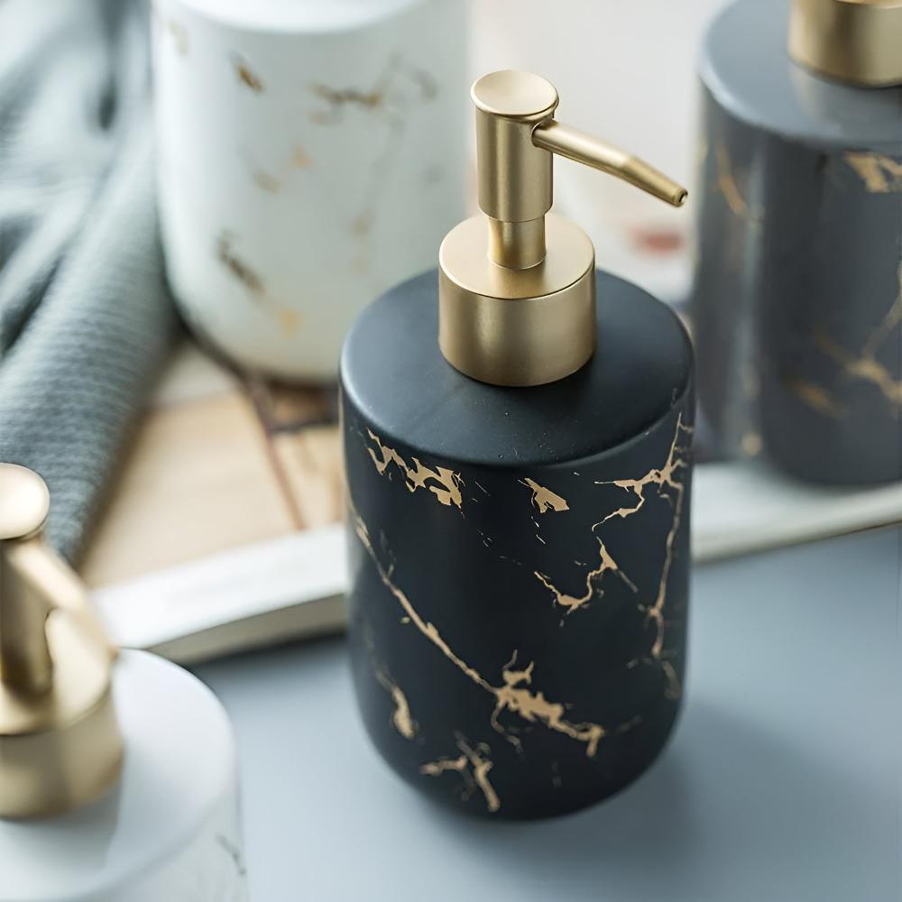 Lunari | Hand Soap Dispenser – Press-Style Pump, Marble Ceramic 2