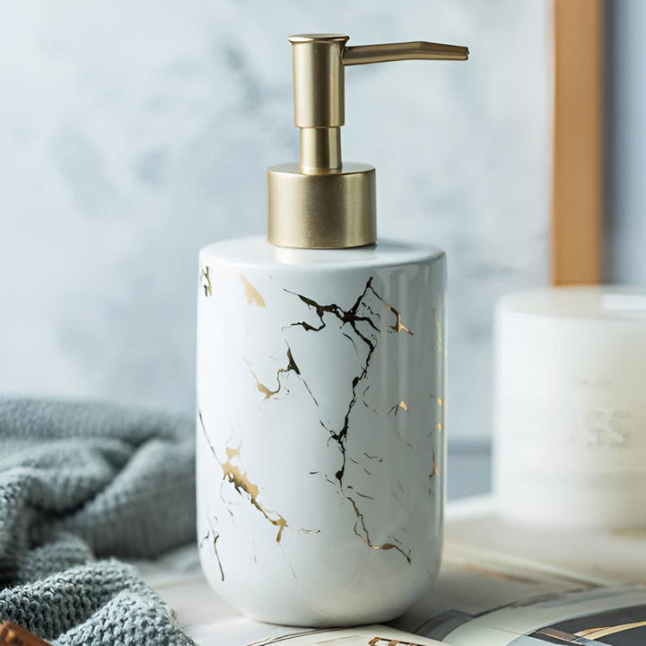 Lunari | Hand Soap Dispenser – Press-Style Pump, Marble Ceramic 3