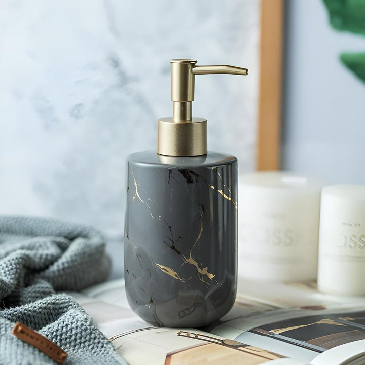 Lunari | Hand Soap Dispenser – Press-Style Pump, Marble Ceramic 4