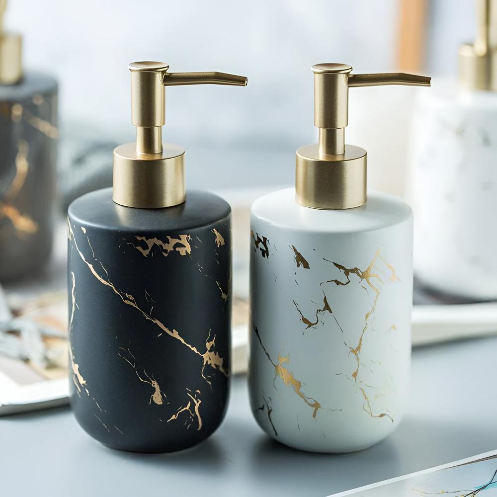 Lunari | Hand Soap Dispenser – Press-Style Pump, Marble Ceramic 5