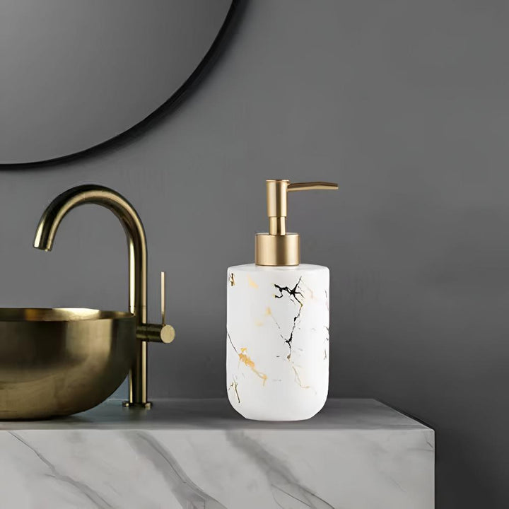 Lunari | Hand Soap Dispenser – Press-Style Pump, Marble Ceramic 6