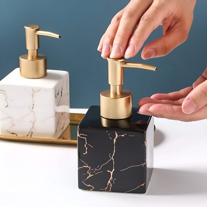 Lunari | Hand Soap Dispenser – Smooth Pump, Marble Ceramic 1
