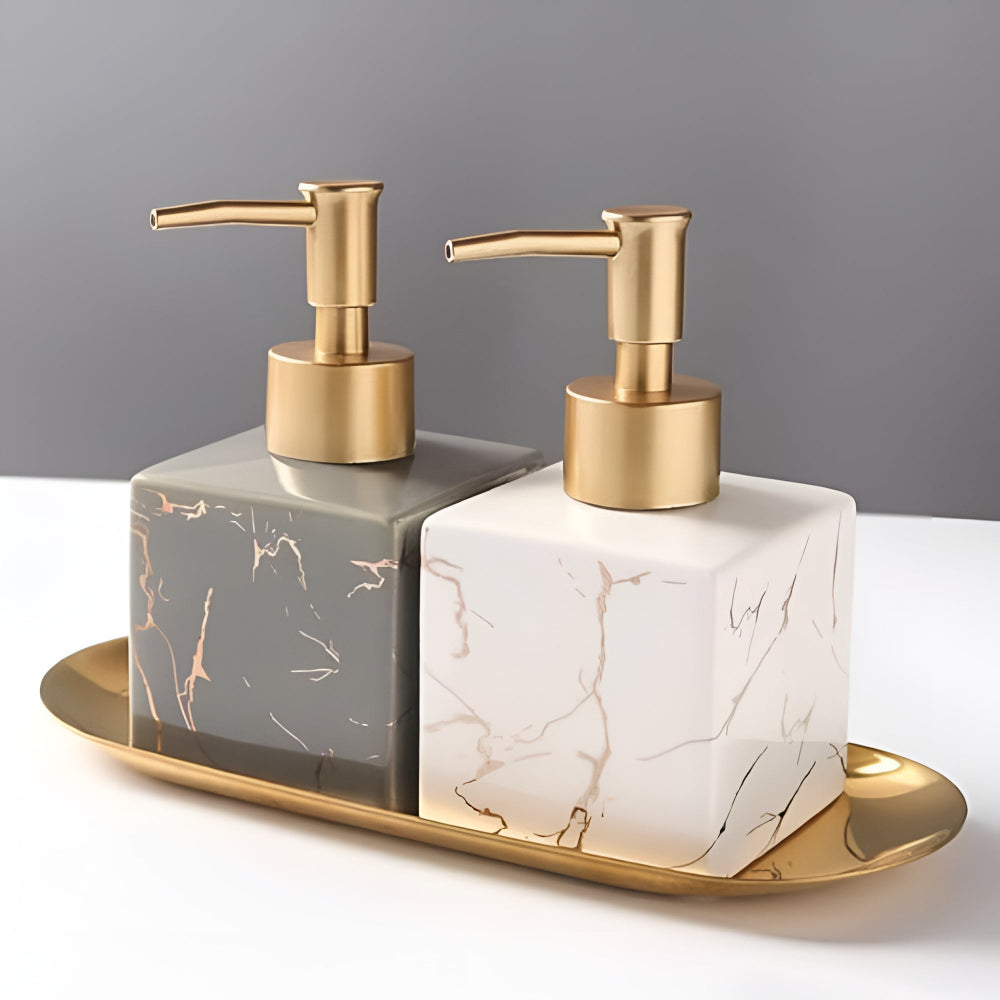 Lunari | Hand Soap Dispenser – Smooth Pump, Marble Ceramic 2
