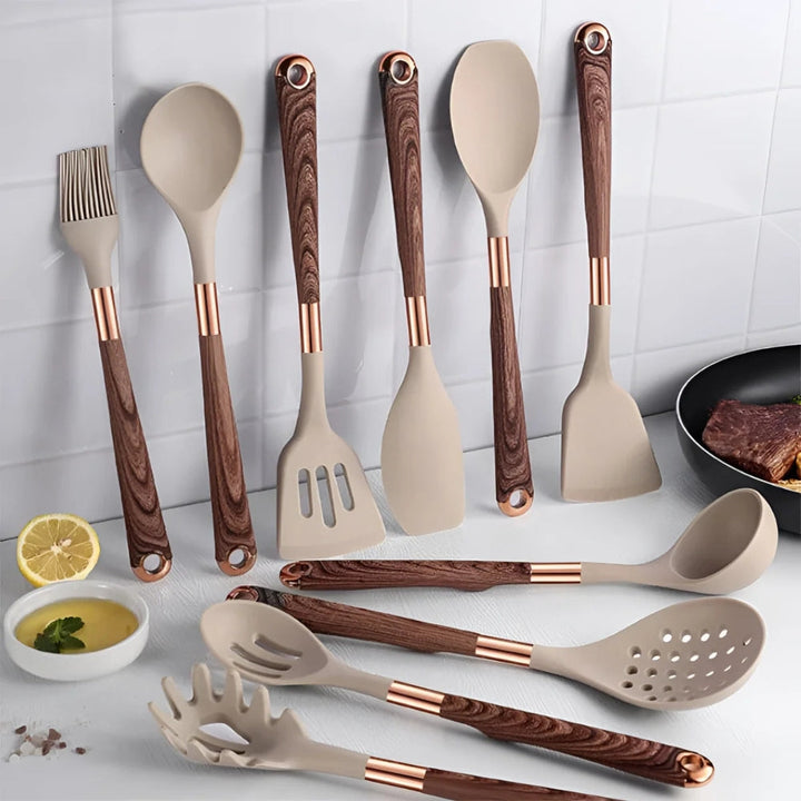 Lunari | Silicone Cooking Utensils Set – Heat-Resistant, 10-Piece 0