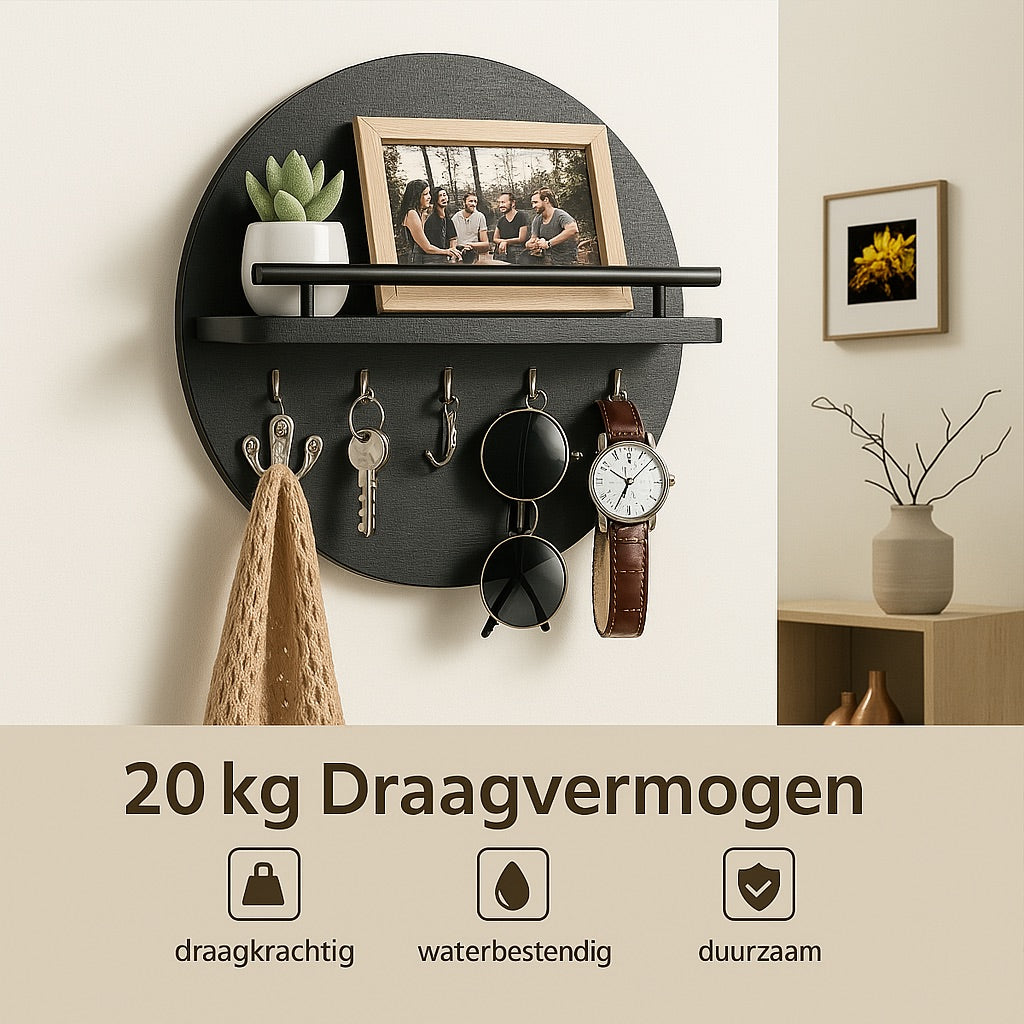 Lunari | Wall-Mounted Key Holder – Eco-Friendly Design, Round Shape 3