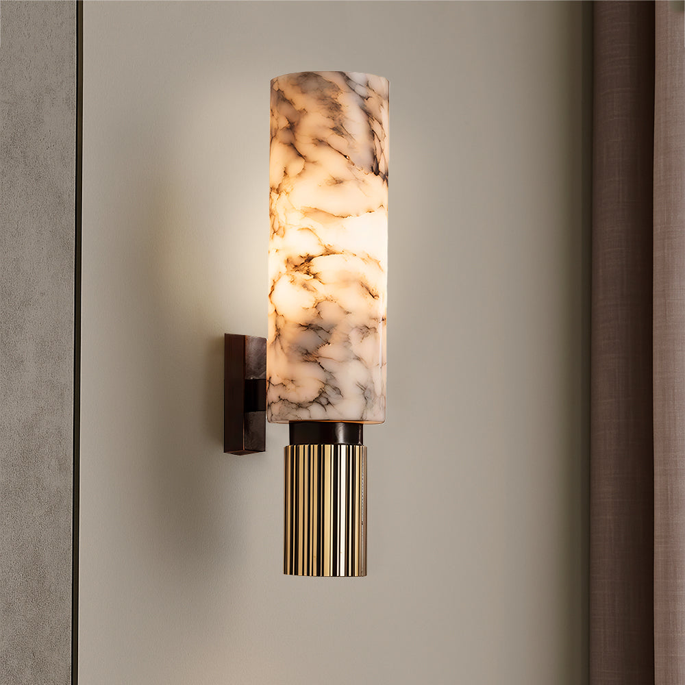 Lunaro | Wall Sconce – Unique Marble Design, Polished Copper Accent 0