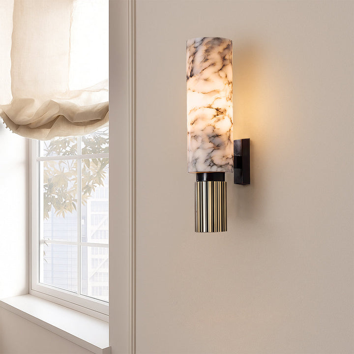 Lunaro | Wall Sconce – Unique Marble Design, Polished Copper Accent 2