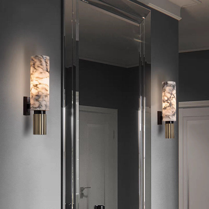 Lunaro | Wall Sconce – Unique Marble Design, Polished Copper Accent 5