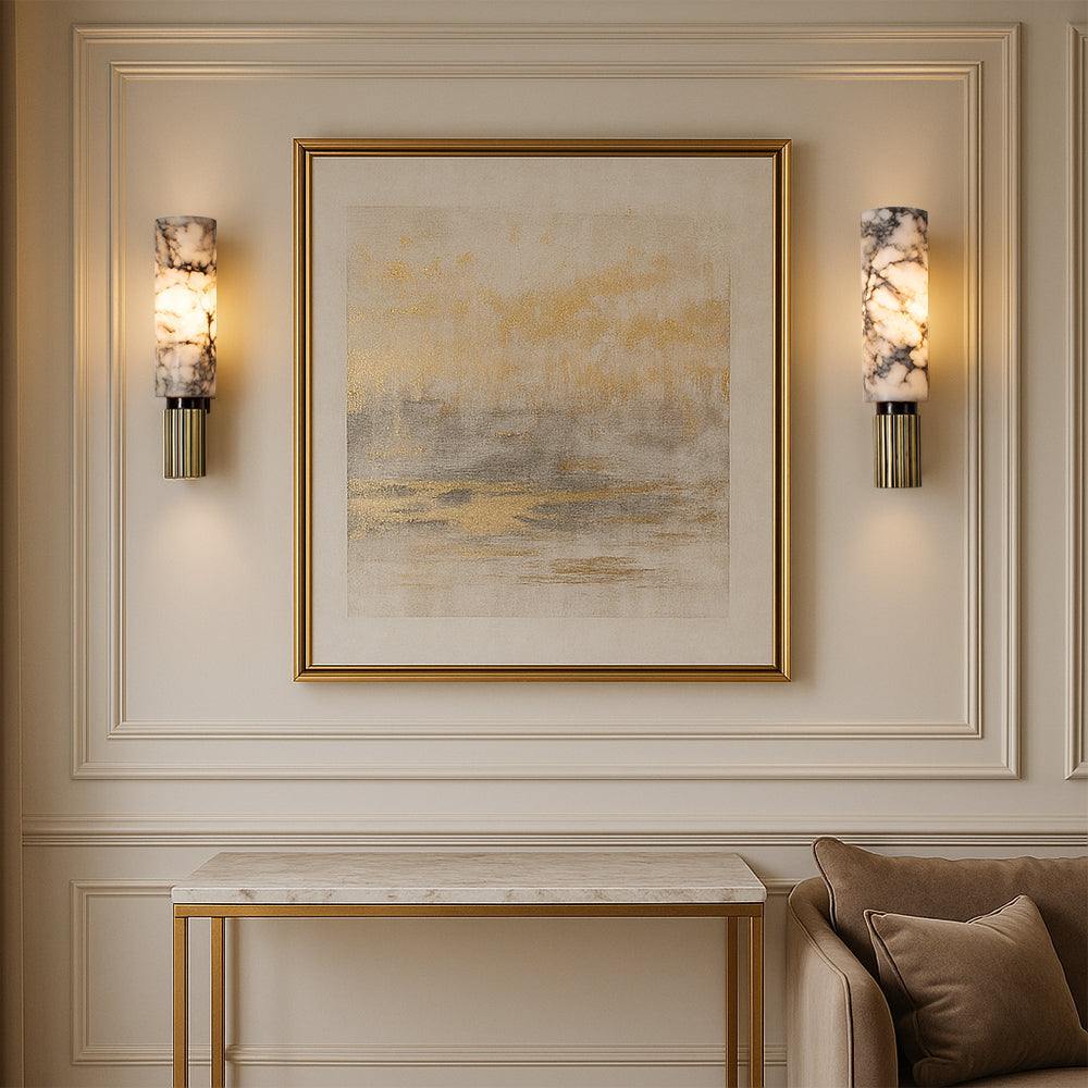 Lunaro | Wall Sconce – Unique Marble Design, Polished Copper Accent 7