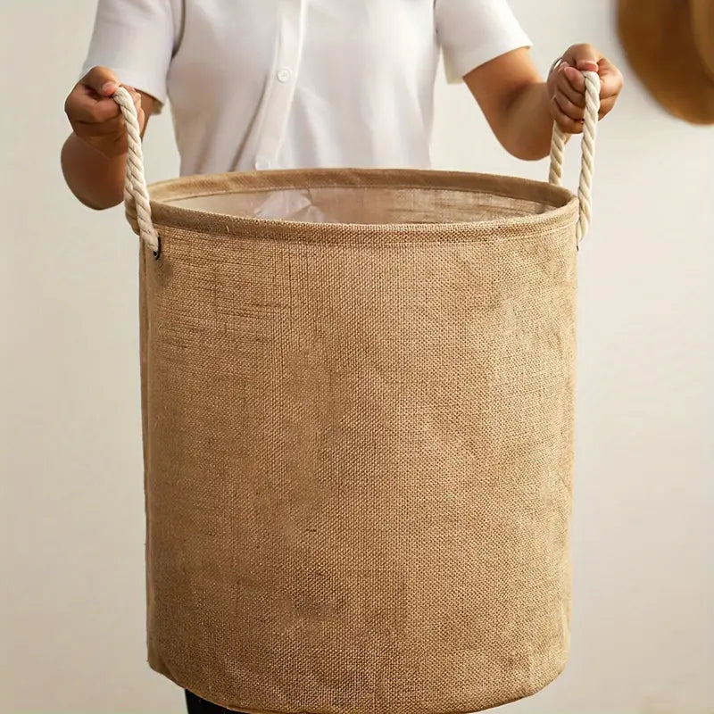 Milo | Collapsible Laundry Basket – Waterproof Lining, Cotton-Linen Blend 1