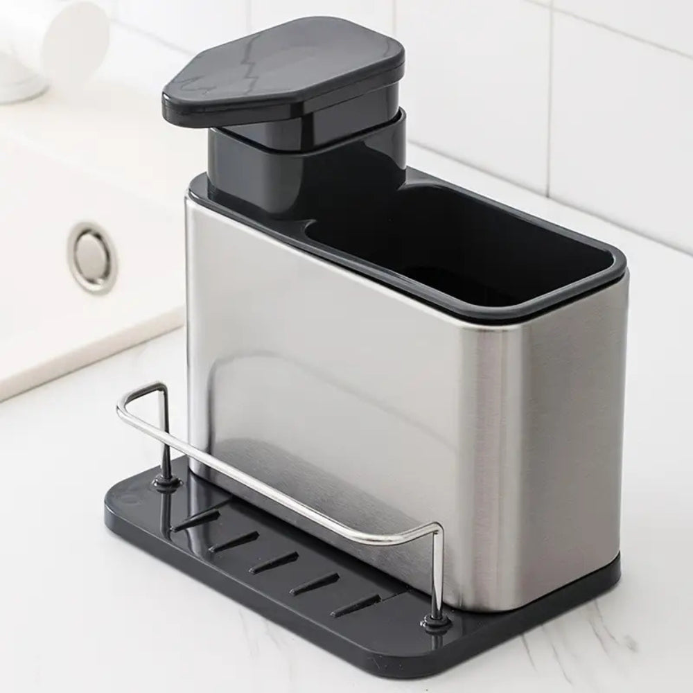 Milo | Dish Soap Dispenser for Kitchen Sink – Integrated Sponge Holder, Stainless Steel 5