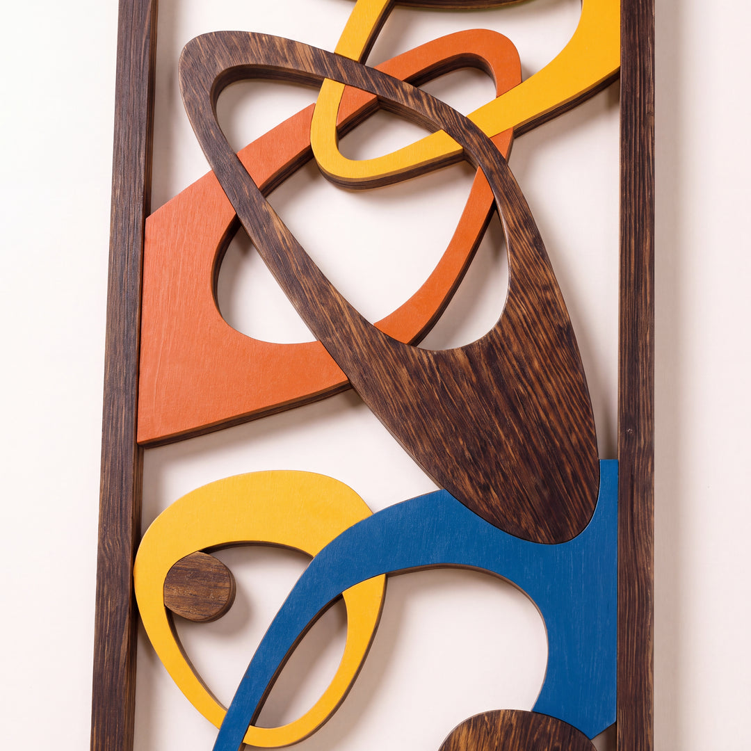 Orlo | Mid-Century Style Abstract Wood Wall Art, Vertical Set of 2