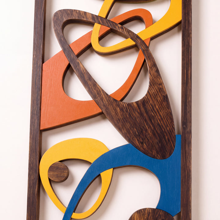 Orlo | Mid-Century Style Abstract Wood Wall Art, Vertical Set of 2
