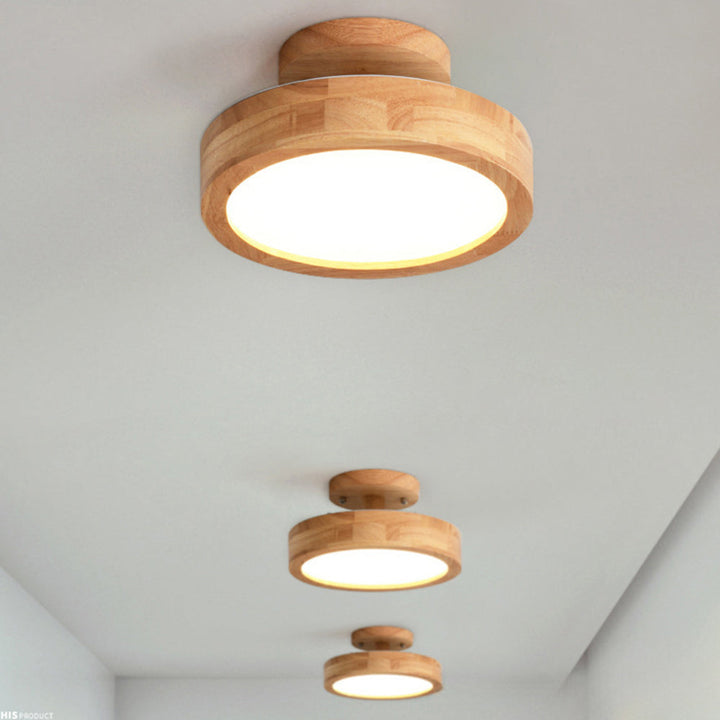 Naturalis | Elegant Modern Wooden Flush Mount Ceiling Light Fixture 3