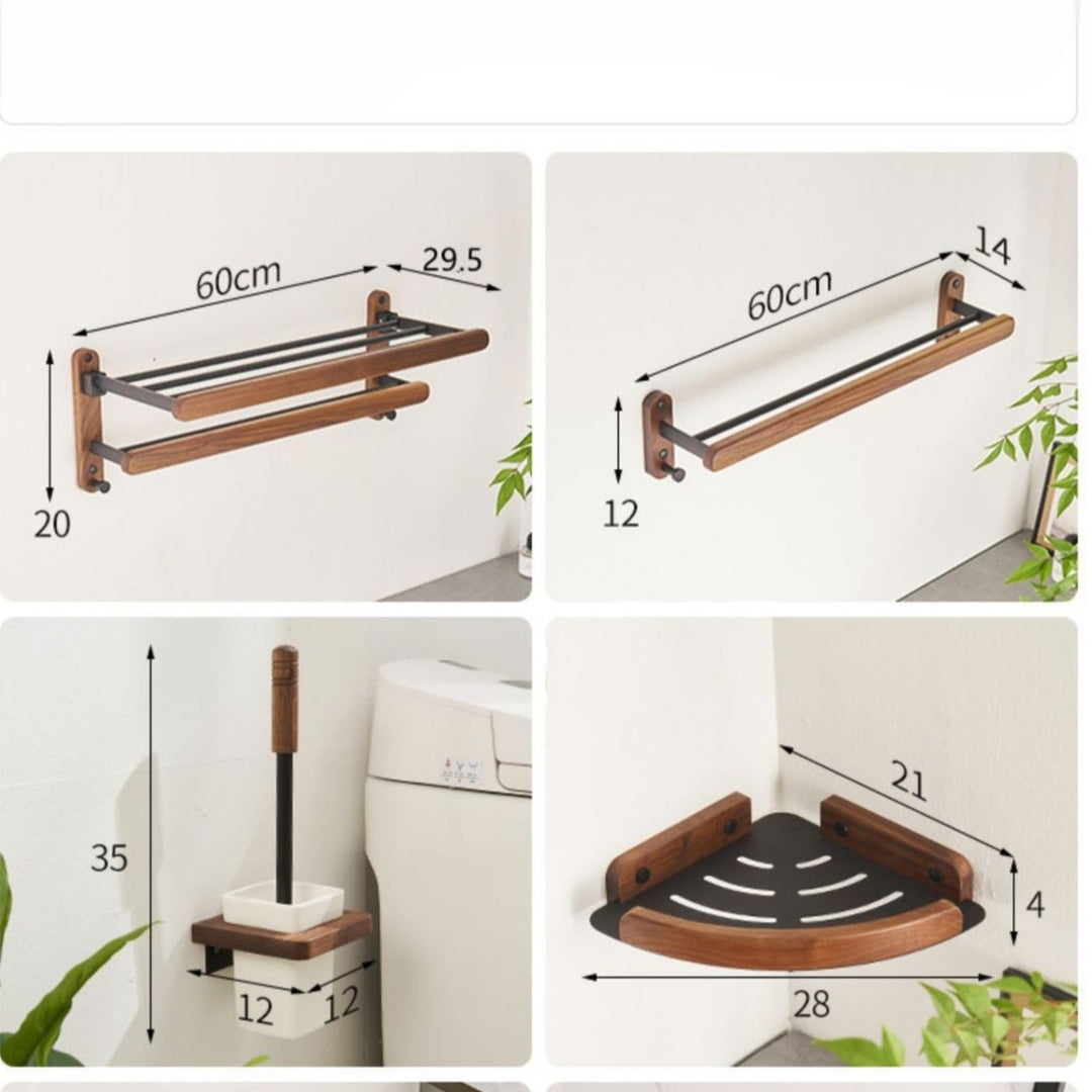 6-IN-1 Wall-Mounted Bathroom Shelf