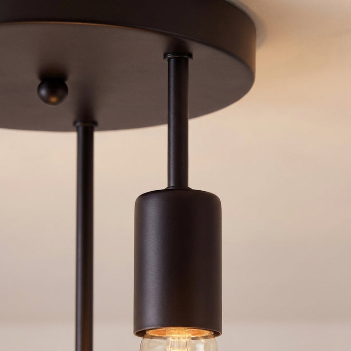 Orbis | 3-Light Industrial Ceiling Light, Black Cluster Pendant