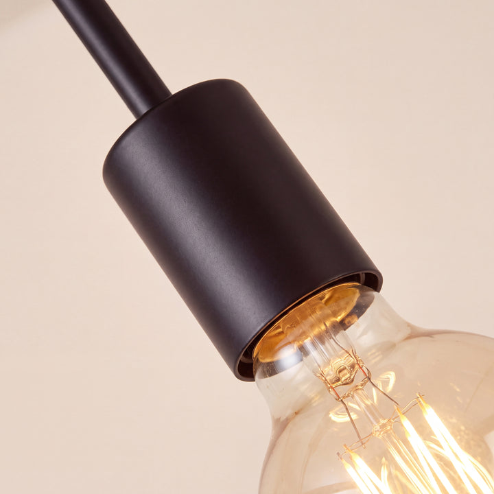 Orbis | 3-Light Industrial Ceiling Light, Black Cluster Pendant