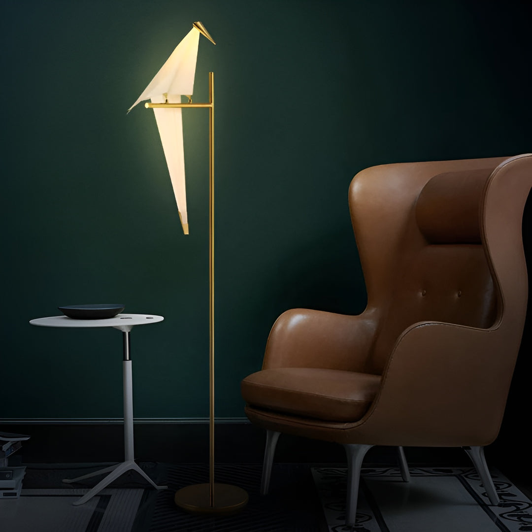 Origami Crane Brass Table & Floor Lamp