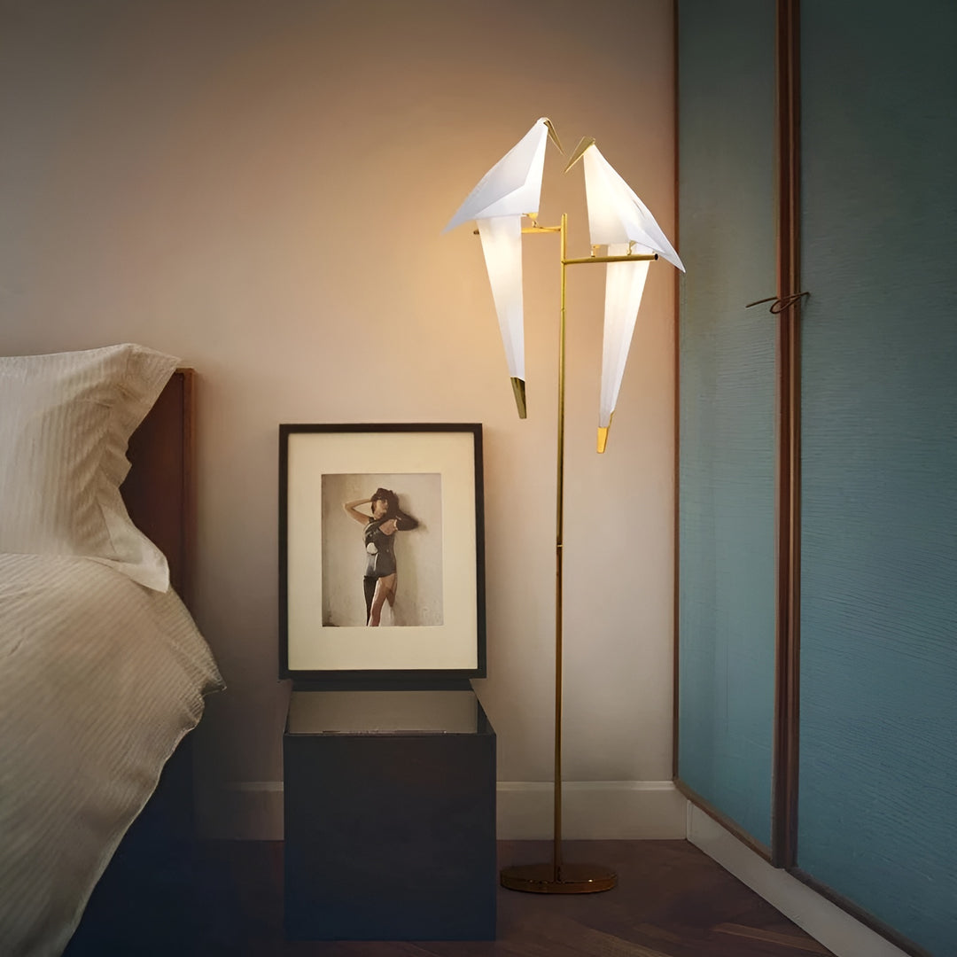 Origami Crane Brass Table & Floor Lamp