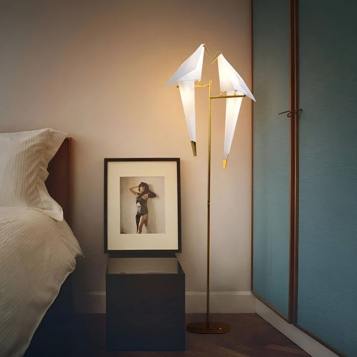 Origami Crane Brass Table & Floor Lamp