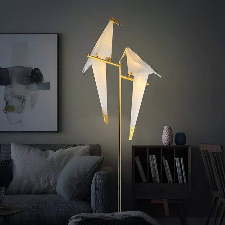 Origami Crane Brass Table & Floor Lamp