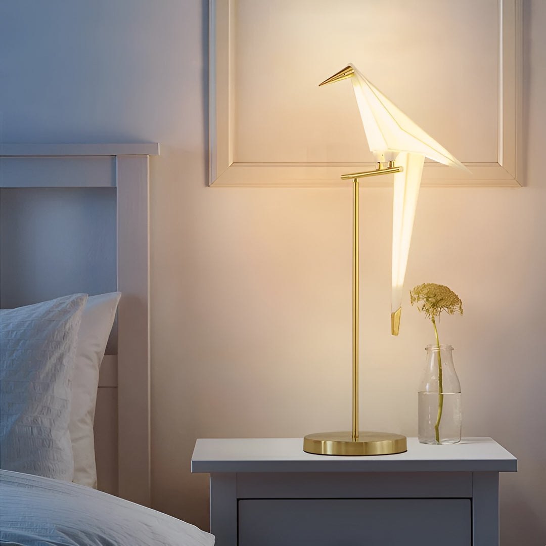 Origami Crane Brass Table & Floor Lamp