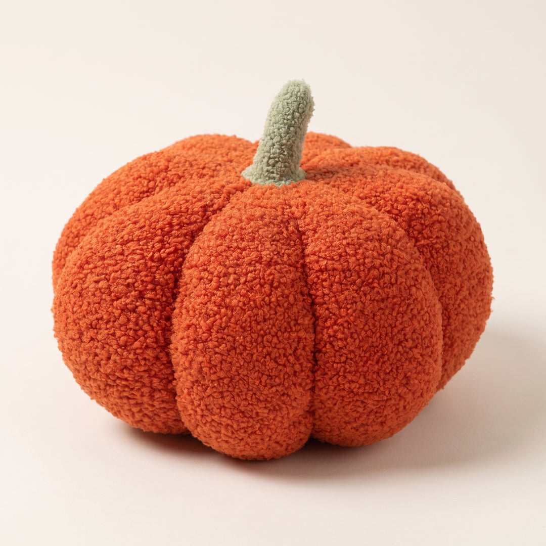 Pomi | Soft Pumpkin Shaped Cushion with Boucle Texture for Fall Home Decor