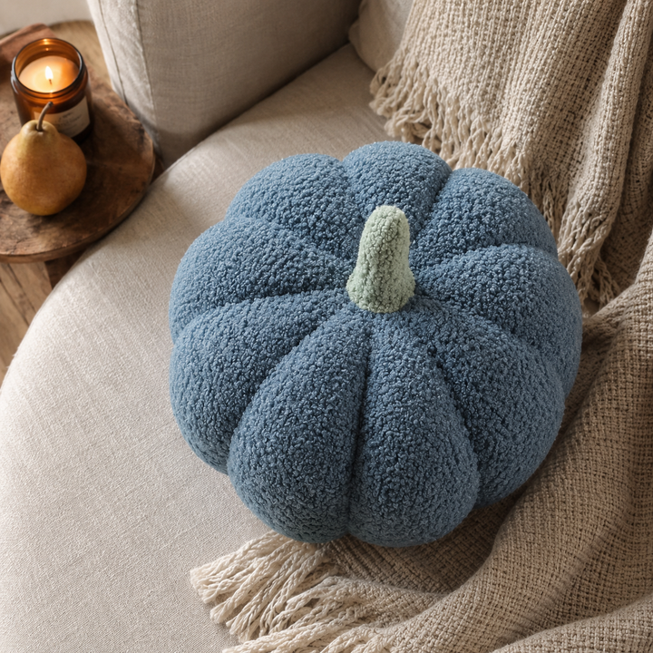 Pomi | Soft Pumpkin Shaped Cushion with Boucle Texture for Fall Home Decor