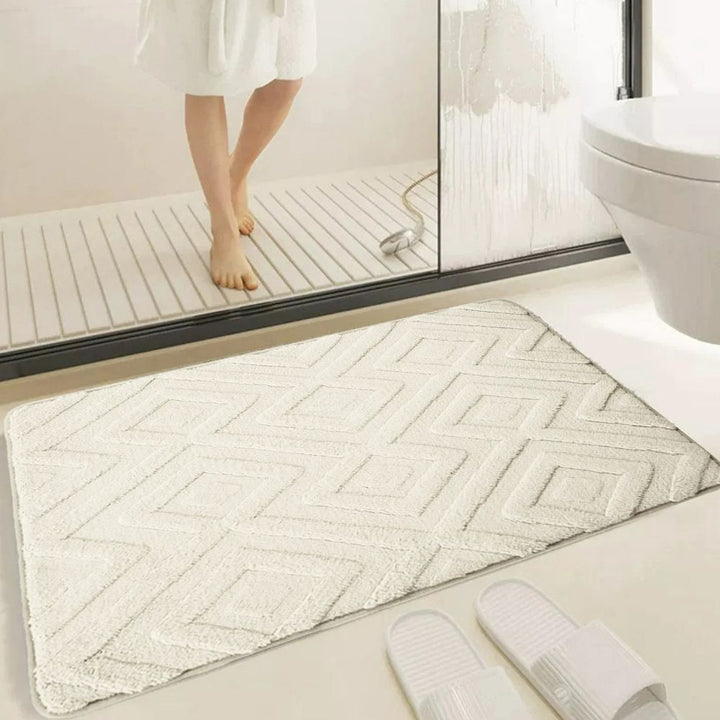 Raya | Bath Mat – Ultra-Soft Microfiber, Diamond Jacquard Design 2
