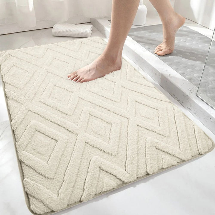 Raya | Bath Mat – Ultra-Soft Microfiber, Diamond Jacquard Design 6