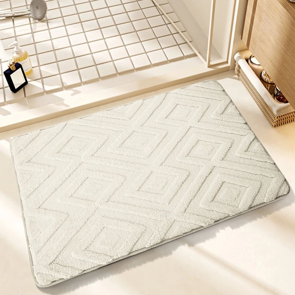 Raya | Bath Mat – Ultra-Soft Microfiber, Diamond Jacquard Design 7