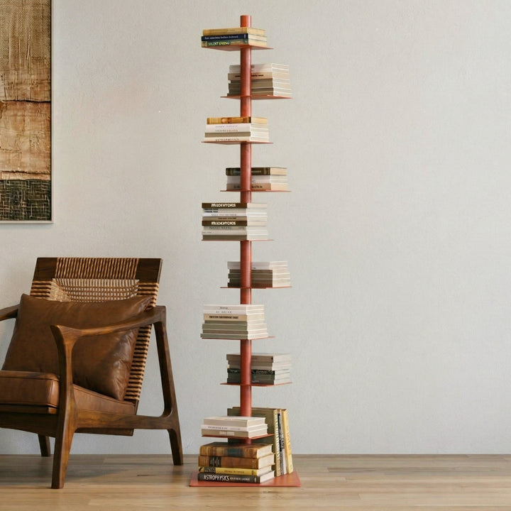 Novo Tower Shelf | Slim Rotating Metal Bookshelf