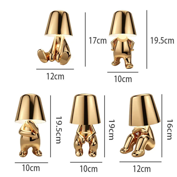 Goldman Figure Table Lamp – Sculptural Gold Bedside Light