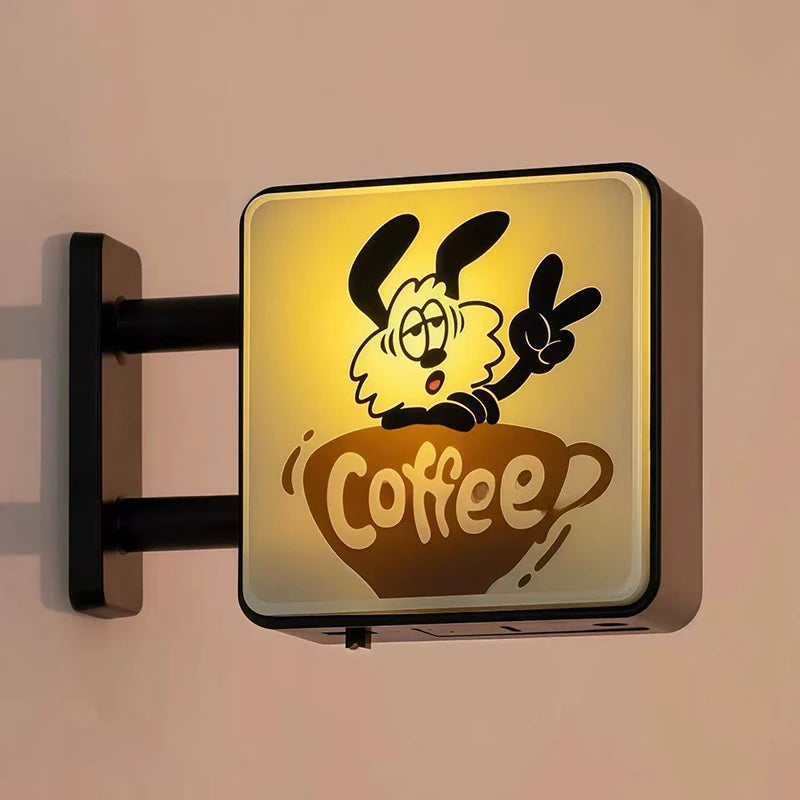 Coffee Corner Mini Light Sign – Retro Fridge Magnet Glow Decor