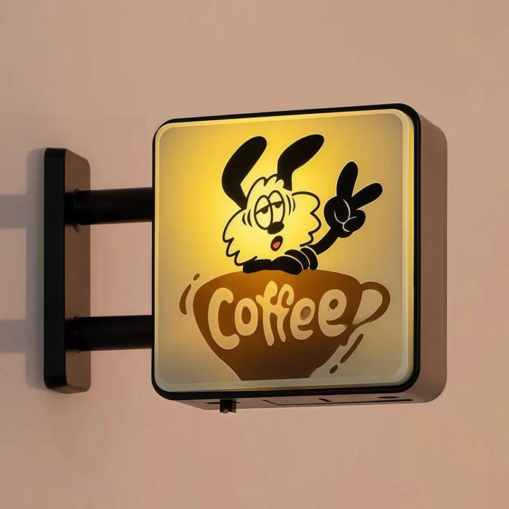 Coffee Corner Mini Light Sign – Retro Fridge Magnet Glow Decor