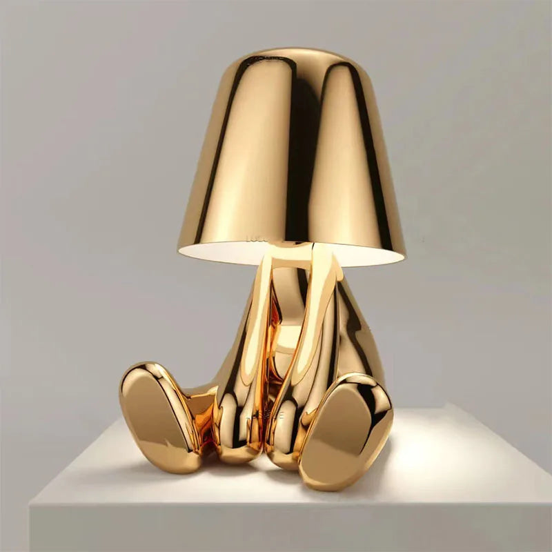 Goldman Figure Table Lamp – Sculptural Gold Bedside Light
