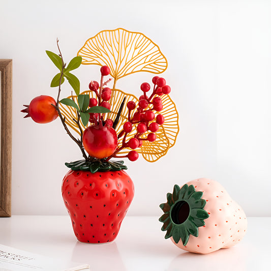 Coquette Strawberry Vase