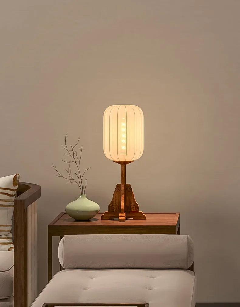 Solin Fabric Floor Lamp – Wooden Base with Soft Ambient Light