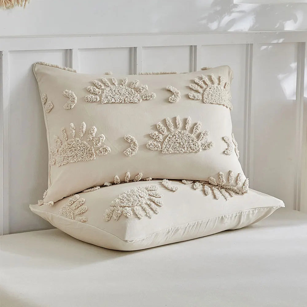 Florin Tufted Duvet Cover Set – Textured Botanical Bedding Collection